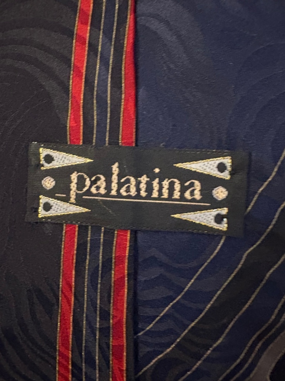 Vintage Palatina 100% Italian Silk Geometric Retro Necktie – Made in USA